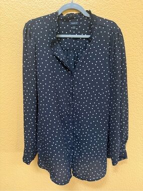 Torrid Black Polka Dot Blouse Plus 3 - 22/24
